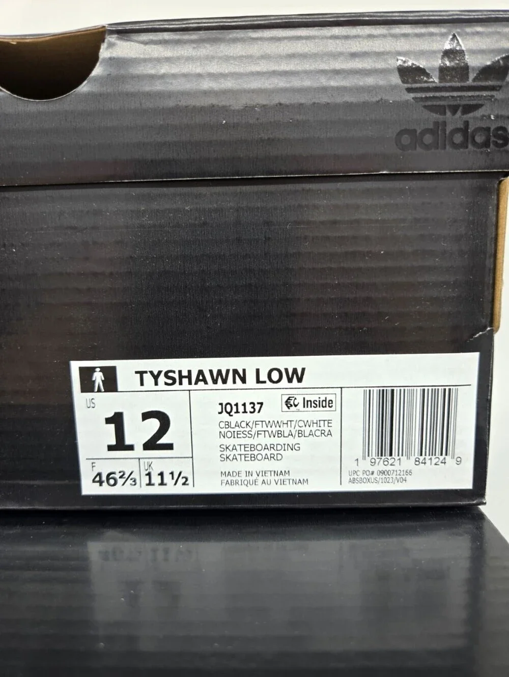 adidas Men's Tyshawn Low JQ1137 Core Black Cloud White Shoes Size 12